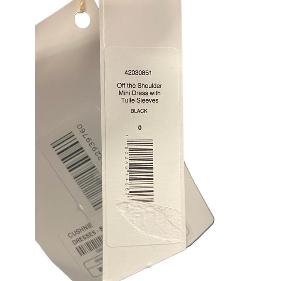 FWRD Cushnie Off The Shoulder Mini Dress Sequin Embellished Tulle Sleeve Size 0 - Picture 6 of 14